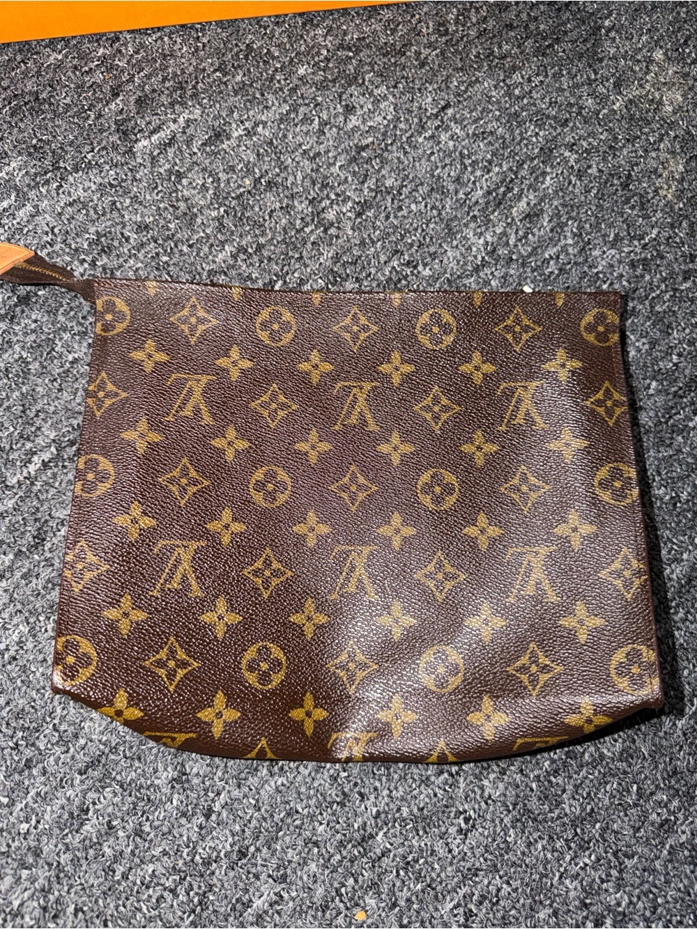Vintage Louis Vuitton Monogram Canvas Toiletry Pouch in Brown and Tan